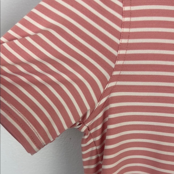 Tommy Bahama Pink & White Stripped Preppy Short Sleeve Tee Size Large - Picture 4 of 9